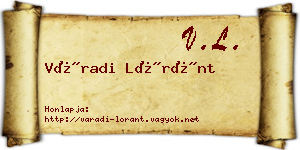 Váradi Lóránt névjegykártya